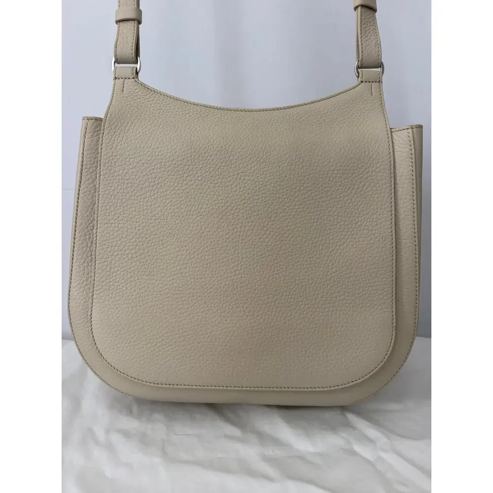 The Row Hunting 11 Crossbody Bag Cream Pebbled Full-Grain Leather Authentic